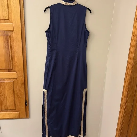 Sail to Sable Sleeveless Classic Maxi Dress | size Small | Navy & gold | EUC - Picture 8 of 11